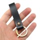 2.8cm Black Leather Belt Key Chain Ring Loop For Man