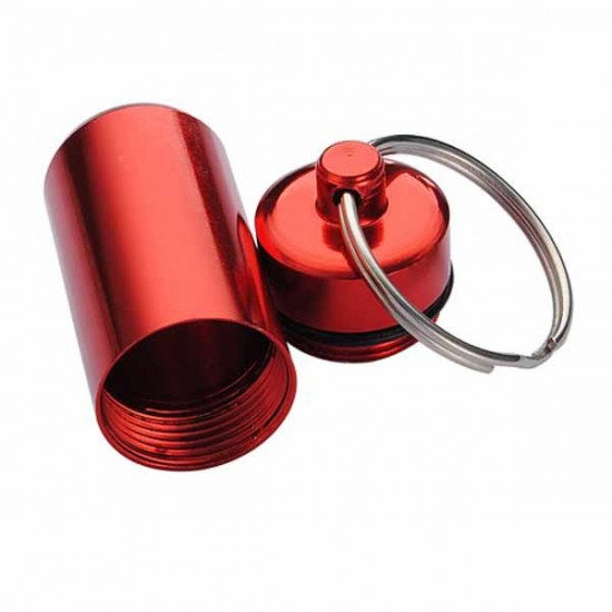 Aluminum Pill Box Case Bottle Holder Container Keychain