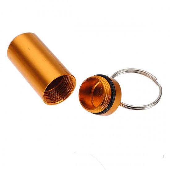 Aluminum Pill Box Case Bottle Holder Container Keychain