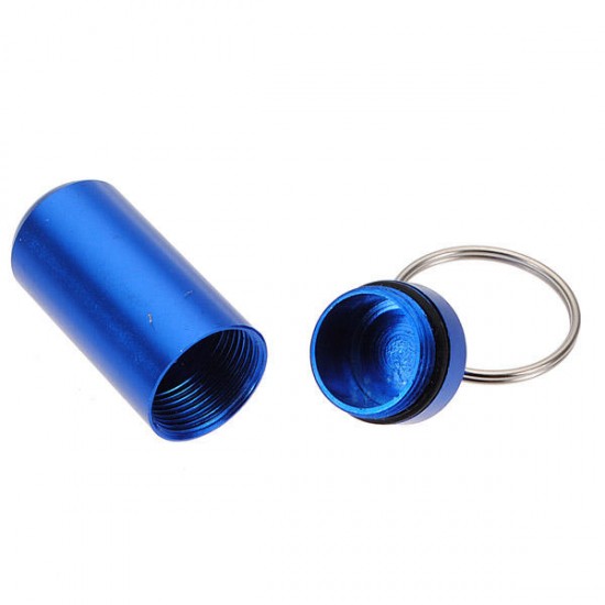 Aluminum Pill Box Case Bottle Holder Container Keychain