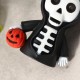 Black Led Light Skeleton Keychain with Scary Sound Pumpkin Design Key Ring