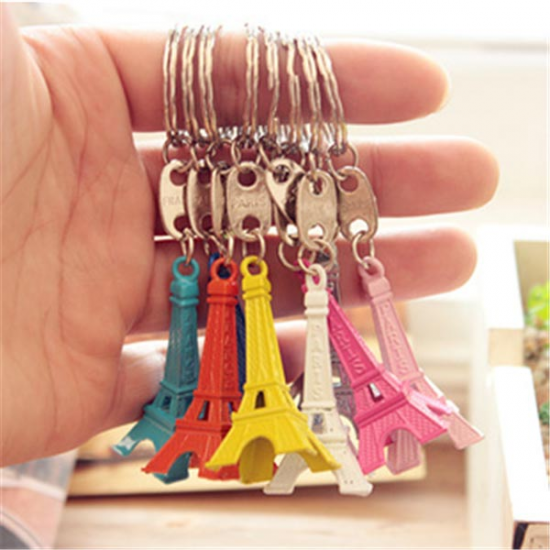 Mini Colorful Candy color Metal Eiffel Tower Keychain