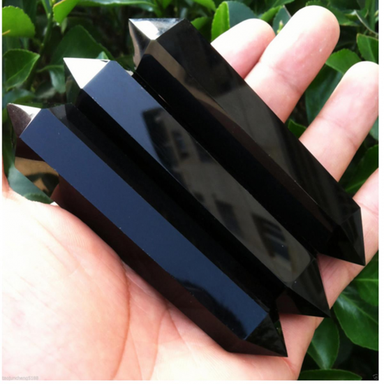 1 pc 120mm Natural Obsidian Double Terminated Healing Decoration DIY Jewelry