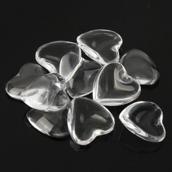 10Pcs Heart Shape Clear Glass Cabochon Dome DIY Accessories