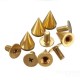 10pcs 10mm Gold Cone Spikes Screwback Studs Leather Craft DIY Spots