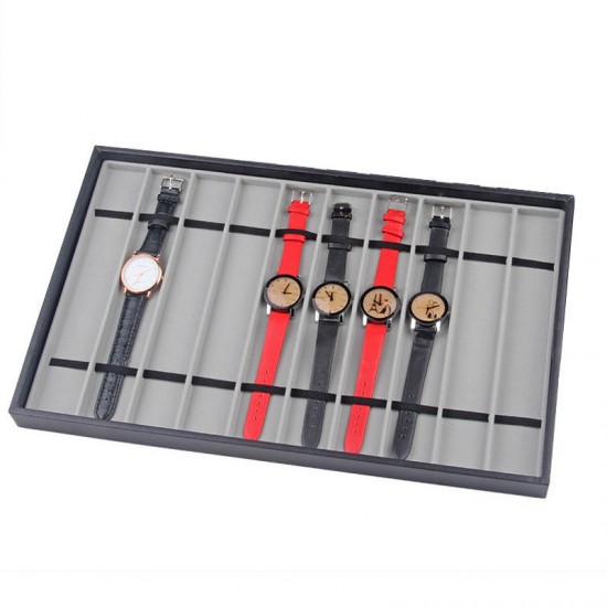 10 Slots Red/Grey Watch Display Tray Bracelet Necklace Jewelry Display Stand