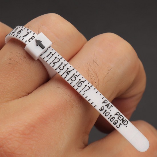 114mm Plastic Measure Finger Gauge US/UK Optional for Ring Band Genuine Tester
