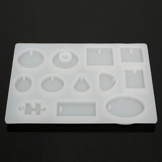 12 Models Silicone Mold Mould Resin DIY Pendant Jewelry Tools Accessories