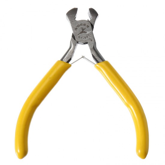 125mm Carbon Steel Yellow Mini Nail Pliers Oblique Mouth for DIY Jewelry Making Craft Tool