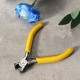 125mm Carbon Steel Yellow Mini Nail Pliers Oblique Mouth for DIY Jewelry Making Craft Tool