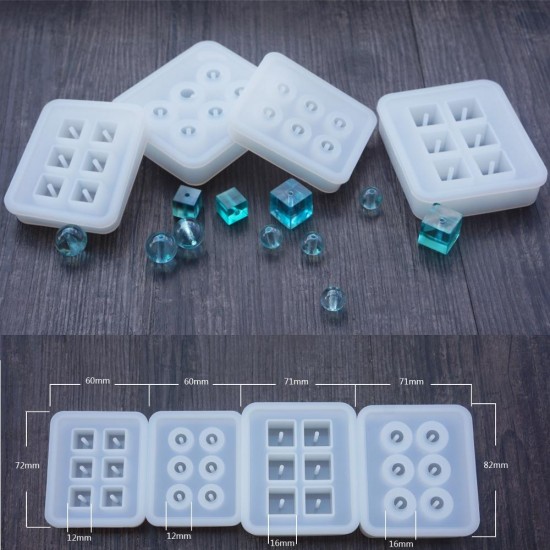 1pcs 12mm/16mm Cube Ball Beads Silicone Mold 6 Compartment Resin Handmade DIY Jewelry Craft