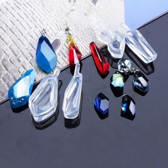 1pcs Crystal Epoxy Gems Pendant Pendant Silicone Mold Earring Pendant For Epoxy DIY Jewelry Making