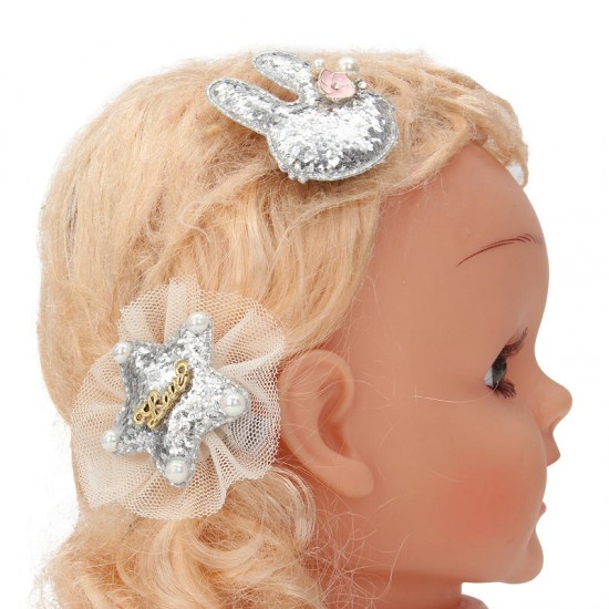 Cute Bowknot Flower Star Fuzz Ball Baby Hairpin Kid's Jewelry Set