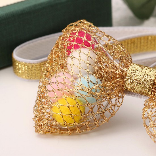 Cute Bowknot Net Surface Colorful Balls Inside Hair Band Sweet Kid's Hair Accessories