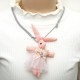 Cute Rabbit Lace Rhinestone Christmas Gifts Sweater Necklaces For Kids