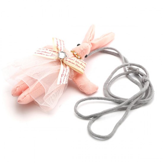 Cute Rabbit Lace Rhinestone Christmas Gifts Sweater Necklaces For Kids