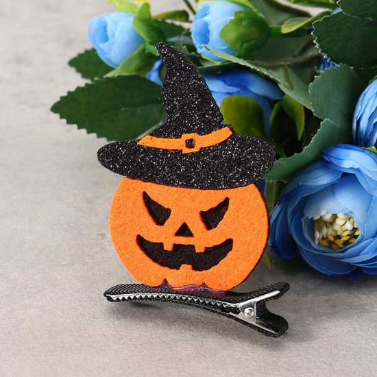 Halloween Party Hairpin Bats Pumpkin Skull Headdress Hair Accessories Holiday Gift for Kid