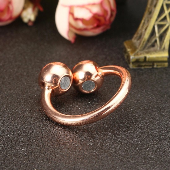 Magnetic Rose Gold Plated Ring Adjustable Radiation Protection Healing Jewelry