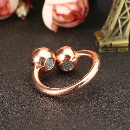 Magnetic Rose Gold Plated Ring Adjustable Radiation Protection Healing Jewelry Magnetic Rose Gold Plated Ring Adjustable Radiation Protection Healing Jewelry