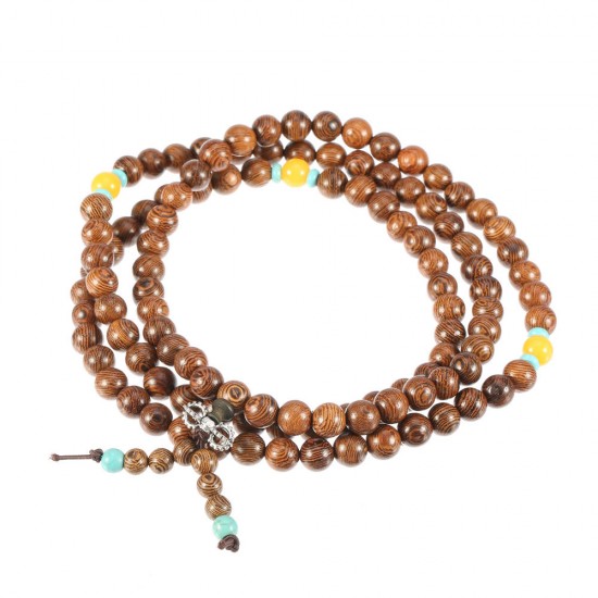108pcs 8mm Wood Beaded Bracelet Wenge Prayer Beads Tibetan Buddhist Mala Bracelets for Women Men 108pcs 8mm Wood Beaded Bracelet Wenge Prayer Beads Tibetan Buddhist Mala Bracelets for Women Men
