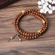 108pcs 8mm Wood Beaded Bracelet Wenge Prayer Beads Tibetan Buddhist Mala Bracelets for Women Men