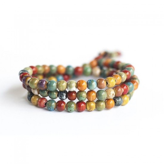 108pcs Tibetan Buddhist Bohemian Ceramic Multilayer Beaded Bracelet for Women for Men