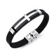 10mm Fashion Titanium Steel Cross Bracelet Men's Silicone Jewelry Wristband