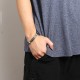 12mm Men Casual Stainless Steel Bracelet Silicone Chain Trendy Bracelets