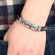 12mm Men Casual Stainless Steel Bracelet Silicone Chain Trendy Bracelets