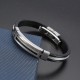 12mm Men Casual Stainless Steel Bracelet Silicone Chain Trendy Bracelets