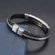 12mm Men Casual Stainless Steel Bracelet Silicone Chain Trendy Bracelets