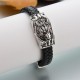 12mm Men's Red Eyes Wolf Punk Leather Bracelets Serpentine Weave Bracelets 12mm Men's Red Eyes Wolf Punk Leather Bracelets Serpentine Weave Bracelets