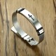 12mm Punk Stainless Steel Cross Adjustable Bracelet Wristband Simple Jewelry for Men