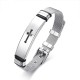 12mm Punk Stainless Steel Cross Adjustable Bracelet Wristband Simple Jewelry for Men