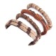4pcs Men Retro Stretch Cowhide Bracelet Row Set Woven Wristband Fashion Jewelry