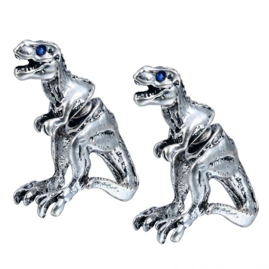 1 Pair Punk Alloy Tyrannosaurus Rex Ear Stud Blue Rhinestone Creative Earring for Men Women 1 Pair Punk Alloy Tyrannosaurus Rex Ear Stud Blue Rhinestone Creative Earring for Men Women
