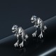 1 Pair Punk Alloy Tyrannosaurus Rex Ear Stud Blue Rhinestone Creative Earring for Men Women