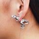 1 Pair Punk Alloy Tyrannosaurus Rex Ear Stud Blue Rhinestone Creative Earring for Men Women