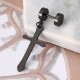 1 Piece Titanium Steel Earring Cross Pendant Black Silver Gold 316L Stainless Steel Unisex Ear Stud