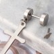 1 Piece Titanium Steel Earring Cross Pendant Black Silver Gold 316L Stainless Steel Unisex Ear Stud 1 Piece Titanium Steel Earring Cross Pendant Black Silver Gold 316L Stainless Steel Unisex Ear Stud
