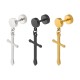 1 Piece Titanium Steel Earring Cross Pendant Black Silver Gold 316L Stainless Steel Unisex Ear Stud 1 Piece Titanium Steel Earring Cross Pendant Black Silver Gold 316L Stainless Steel Unisex Ear Stud