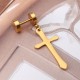 1 Piece Titanium Steel Earring Cross Pendant Black Silver Gold 316L Stainless Steel Unisex Ear Stud 1 Piece Titanium Steel Earring Cross Pendant Black Silver Gold 316L Stainless Steel Unisex Ear Stud