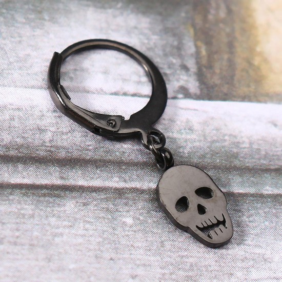 1 Piece Titanium Steel Earring Punk Skull Pendant 316L Stainless Steel Hoop Earrings for Men Women 1 Piece Titanium Steel Earring Punk Skull Pendant 316L Stainless Steel Hoop Earrings for Men Women