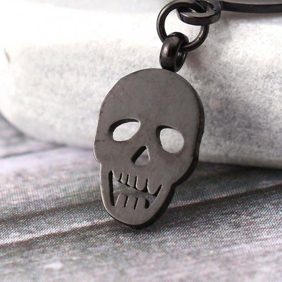 1 Piece Titanium Steel Earring Punk Skull Pendant 316L Stainless Steel Hoop Earrings for Men Women 1 Piece Titanium Steel Earring Punk Skull Pendant 316L Stainless Steel Hoop Earrings for Men Women