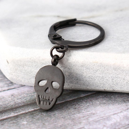 1 Piece Titanium Steel Earring Punk Skull Pendant 316L Stainless Steel Hoop Earrings for Men Women 1 Piece Titanium Steel Earring Punk Skull Pendant 316L Stainless Steel Hoop Earrings for Men Women