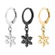 1 Piece Titanium Steel Earrings Black Silver Gold 316L Stainless Steel Snowflake Men Women Jewelry