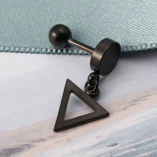 1 Piece Titanium Steel Earrings Fashion 316L Stainless Steel Triangle Pendant Ear Stud for Men Women 1 Piece Titanium Steel Earrings Fashion 316L Stainless Steel Triangle Pendant Ear Stud for Men Women