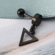 1 Piece Titanium Steel Earrings Fashion 316L Stainless Steel Triangle Pendant Ear Stud for Men Women