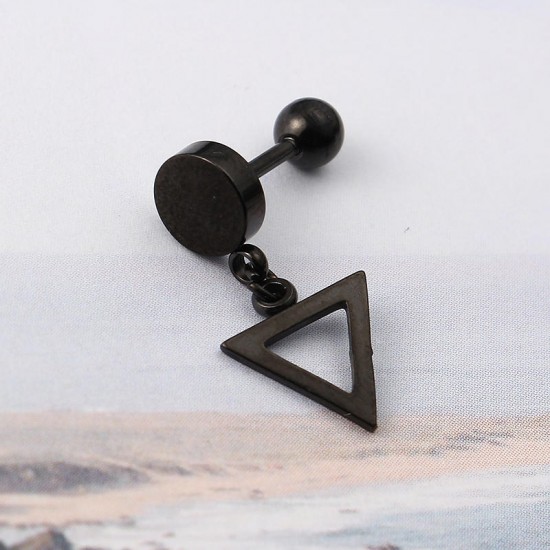1 Piece Titanium Steel Earrings Fashion 316L Stainless Steel Triangle Pendant Ear Stud for Men Women 1 Piece Titanium Steel Earrings Fashion 316L Stainless Steel Triangle Pendant Ear Stud for Men Women