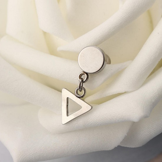 1 Piece Titanium Steel Earrings Fashion 316L Stainless Steel Triangle Pendant Ear Stud for Men Women 1 Piece Titanium Steel Earrings Fashion 316L Stainless Steel Triangle Pendant Ear Stud for Men Women